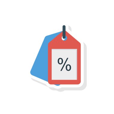 indirim etiketi düz stil ikonu, vektör çizim