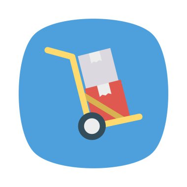 karton kutuları düz stil ikonu, vektör çizim ile arabası