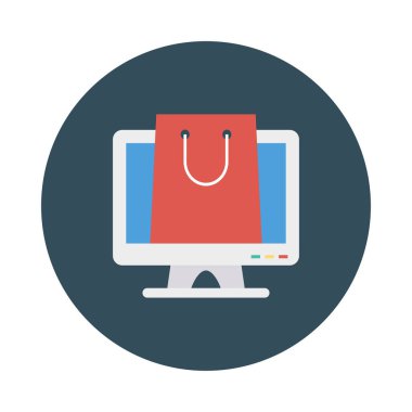 alışveriş çantası, E ticaret kavramı ile dizüstü bilgisayar 