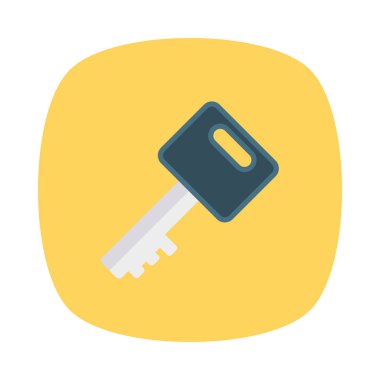 anahtar düz stil ikonu, vektör çizim