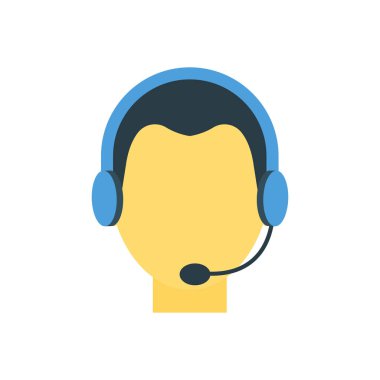 avatar düz stil ikonu, vektör çizim destek hizmetleri