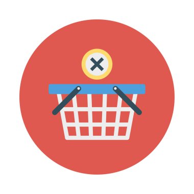 sepet arabası iptal vektör çizim 