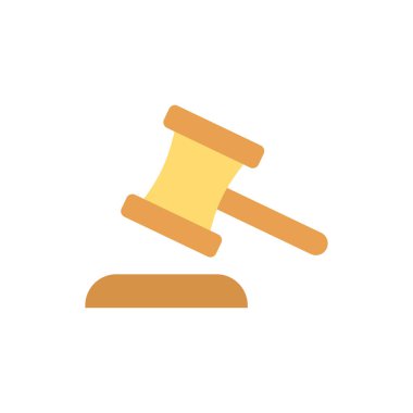 Açık artırma çekiç düz stil ikonu, vektör çizim