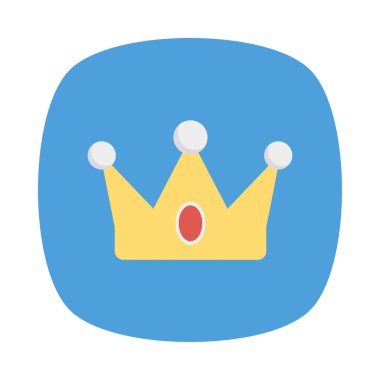 Kraliçe tacı düz stil ikonu, vektör çizim 