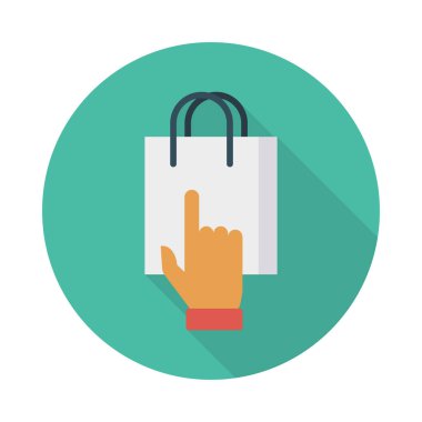 Online alışveriş düz stil simge vektör çizim, E ticaret kavramı