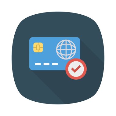 kredi kartı düz stil ikonu, vektör çizim, ödeme kavramı 