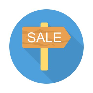 Satılık işareti kurulu düz stil ikonu, vektör çizim