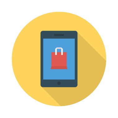 E ticaret düz stil ikonu, vektör çizim