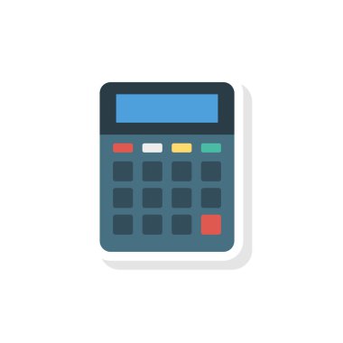 hesap makinesi düz stil ikonu, vektör çizim