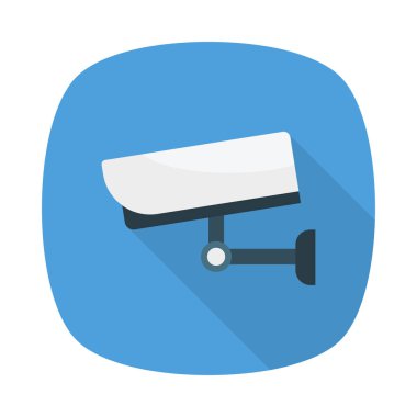 CCTV güvenlik kamera düz stil simgesi, vektör çizim