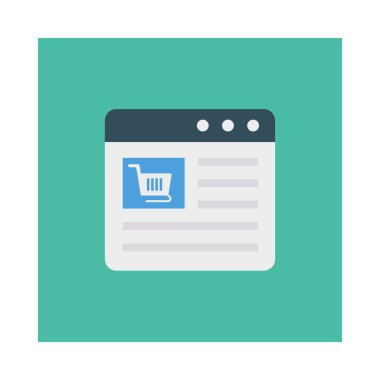 E ticaret düz stil ikonu, vektör çizim