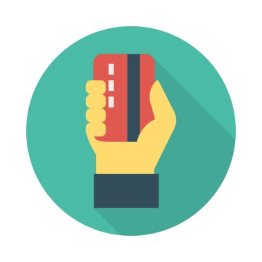 kredi kartı düz stil ikonu, vektör çizim, ödeme kavramı 