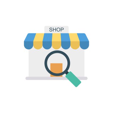 E ticaret düz stil ikonu, vektör çizim