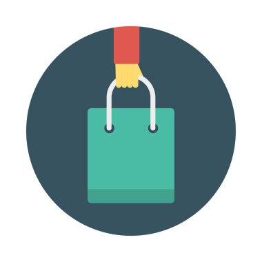 E ticaret düz stil ikonu, vektör çizim