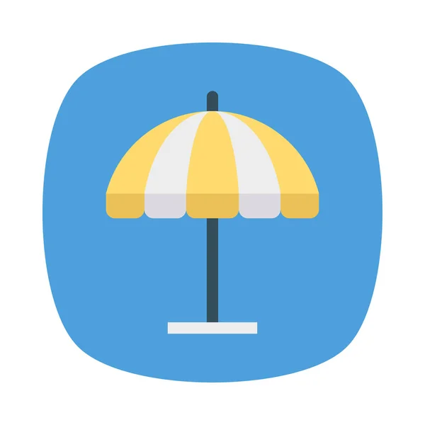 Umbrella Flat Style Icon Vector Illustration Protection Concept — Stock Vector