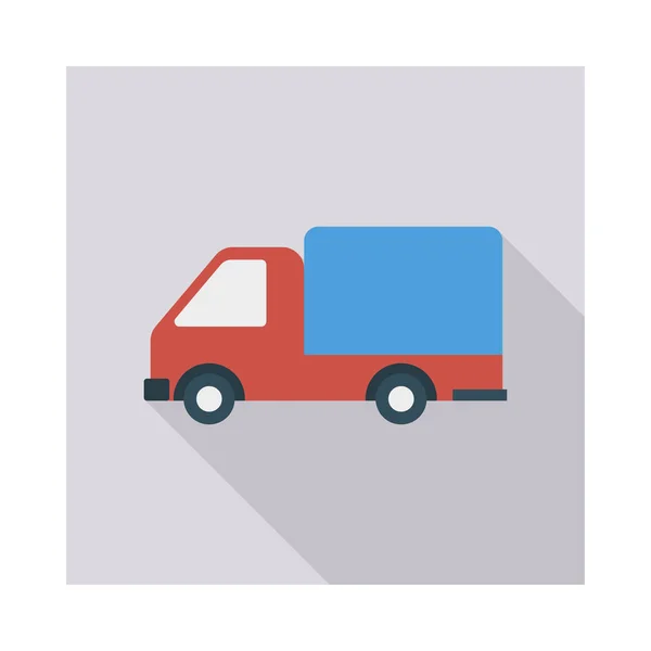 Delivery Truck Flat Style Icon Vector Illustration — Stock Vector