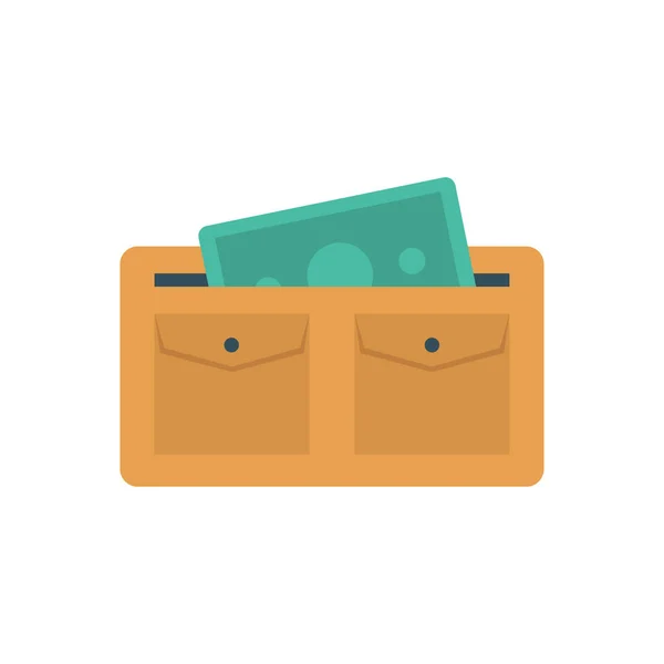 Billetera Con Icono Estilo Plano Dinero Ilustración Vectorial — Vector de stock