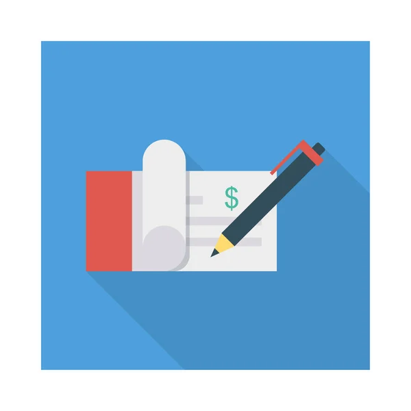 Illustration Vectorielle Signature Chèque Paye — Image vectorielle