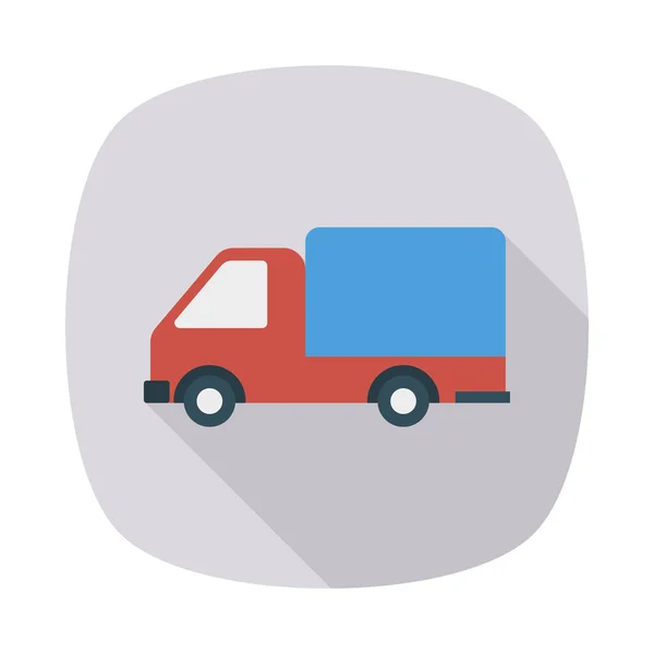 Delivery Truck Flat Style Icon Vector Illustration — Stock Vector