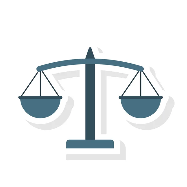 Schaal Evenwicht Justitie Vectorillustratie — Stockvector
