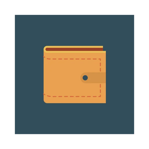 Wallet Flat Style Icon Vector Illustration — Stock Vector
