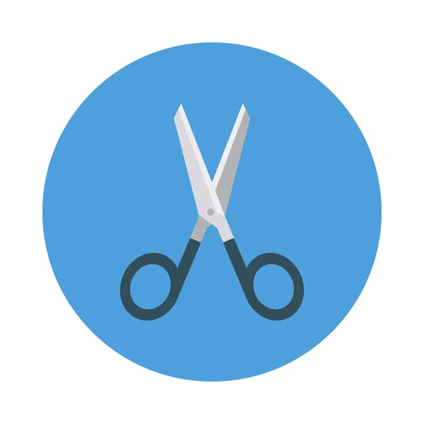 Scissor Flat Style Icon Vector Illustration — Stock Vector