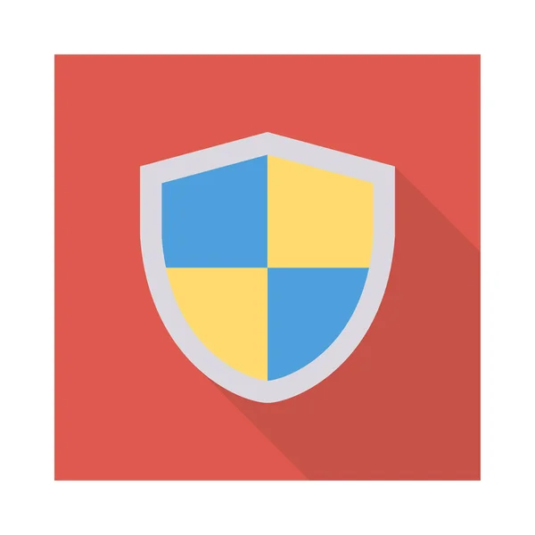 Protection Shield Flat Style Icon Vector Illustration — Stock Vector