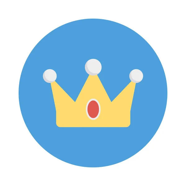 Βασίλισσα Κορώνα Επίπεδη Στυλ Εικονίδιο Εικονογράφηση Διάνυσμα — Διανυσματικό Αρχείο
