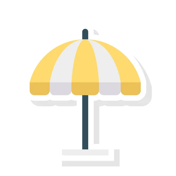 Иконка Плоским Зонтиком Векторная Иллюстрация Концепция Защиты — стоковый вектор