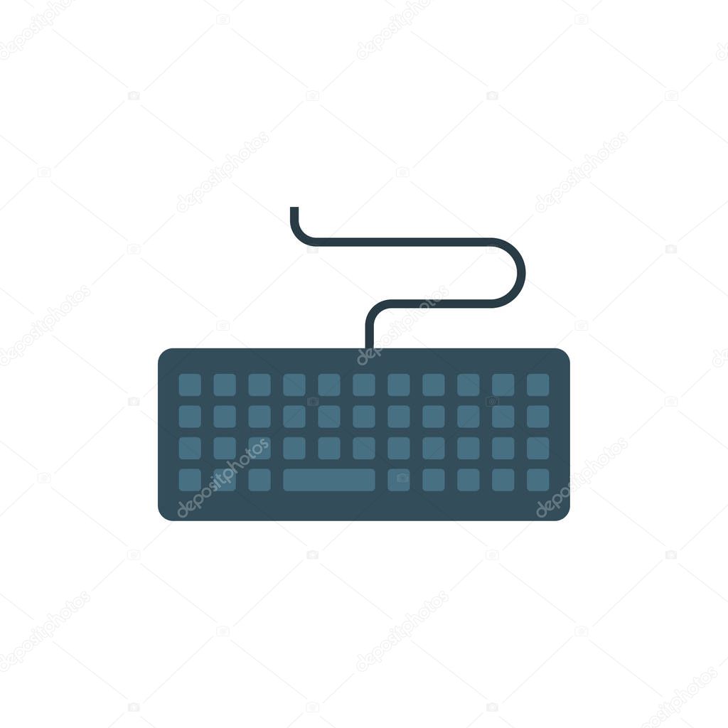 computer keyboard flat style icon, vector illustration