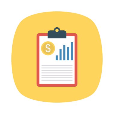 Fatura düz stil ikonu, vektör çizim, fatura kavramı  