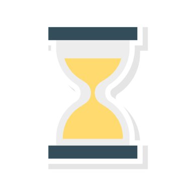 kum saati düz stil ikonu, vektör çizim, son tarih kavramı 