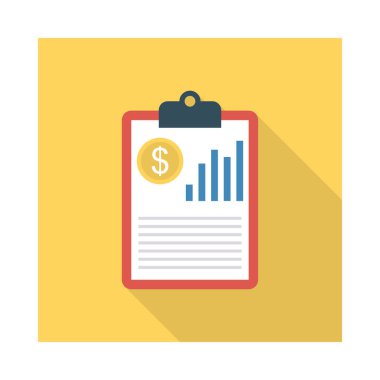 Fatura düz stil ikonu, vektör çizim, fatura kavramı  