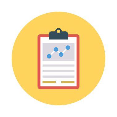 Analitik grafik düz stil simgesi, vektör çizim raporla 