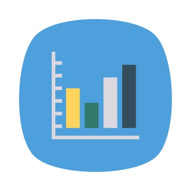 istatistik grafik düz stil ikonu, vektör çizim 