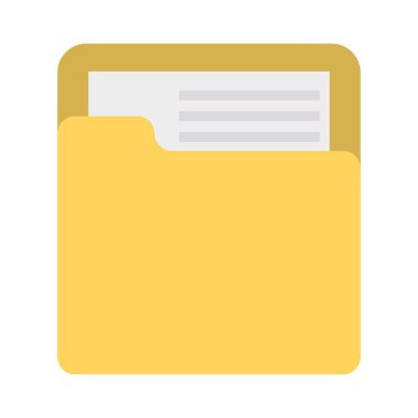 Arşiv klasörü düz stil ikonu, vektör çizim 