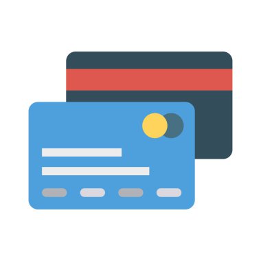kredi kartları düz stil ikonu, vektör çizim 