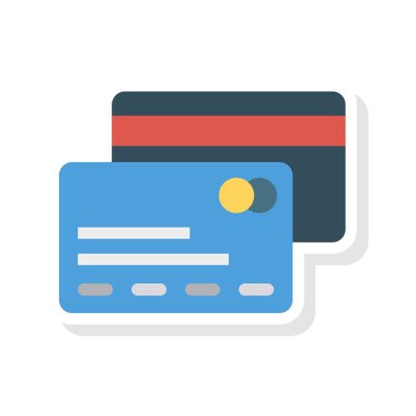 kredi kartları düz stil ikonu, vektör çizim 