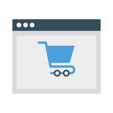 online ödeme düz stil ikonu, vektör çizim ile ekran