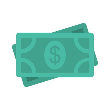 Doları para düz stil ikonu, vektör çizim 
