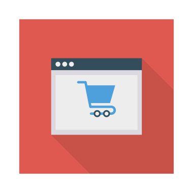 online ödeme düz stil ikonu, vektör çizim ile ekran