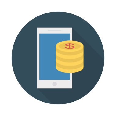 online ödeme düz stil ikonu, vektör çizim ile ekran