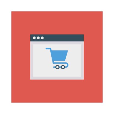 online ödeme düz stil ikonu, vektör çizim ile ekran