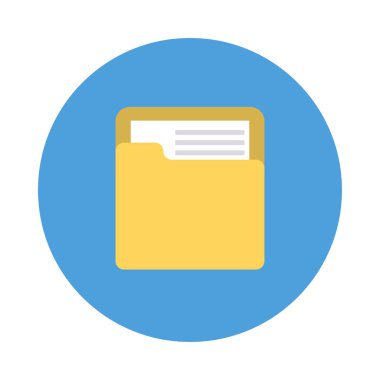 Arşiv klasörü düz stil ikonu, vektör çizim 