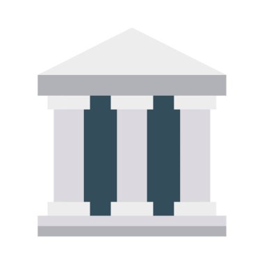 banka düz stil ikonu, vektör çizim oluşturma 