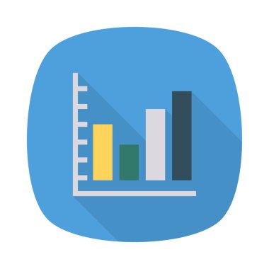 istatistik grafik düz stil ikonu, vektör çizim 