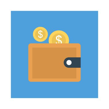 m-cüzdan para düz stil ikonu, vektör çizim ile 