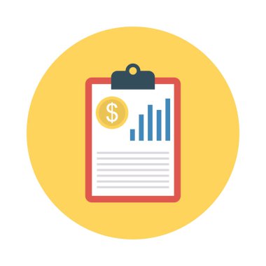 Fatura düz stil ikonu, vektör çizim, fatura kavramı  