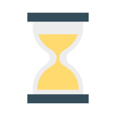 kum saati düz stil ikonu, vektör çizim, son tarih kavramı 