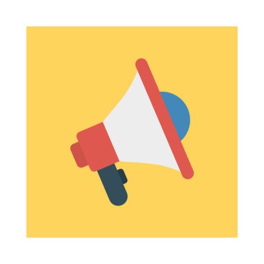 megafon düz stil ikonu, vektör çizim, reklam kavramı 